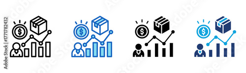 Sales Volume icon Multi Style Vector Illustration