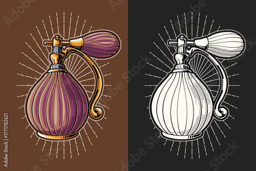 Barber Water Spray Tool Vector Illustration. Barbershop Tool Hairstyle T shirt design. Spray Stylist Equipment Illustration Suitable for Logo, Icon, Symbol