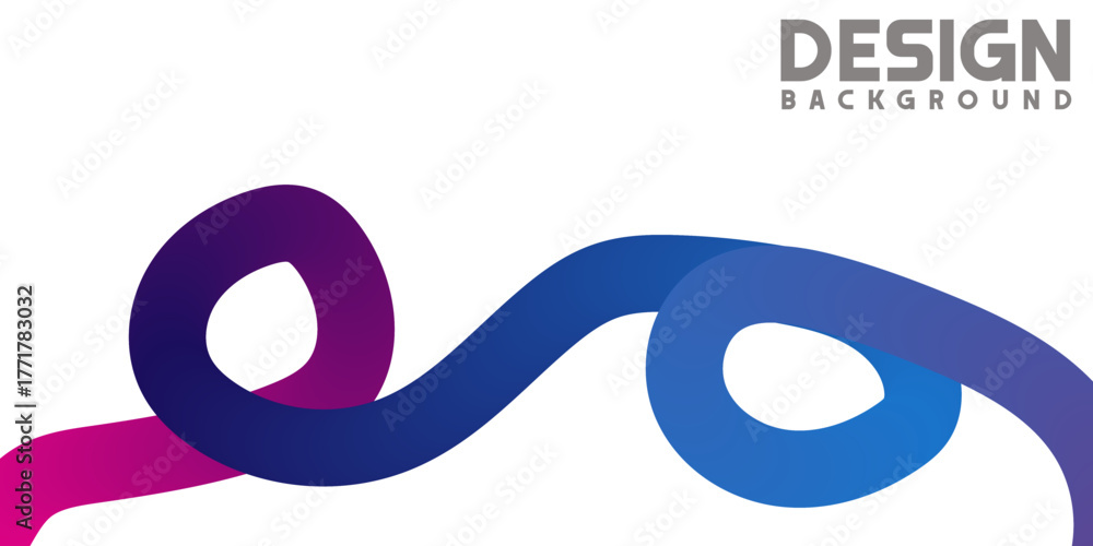 Obraz premium Abstract Design Background with Curving Ribbon Shape and Gradient Colors