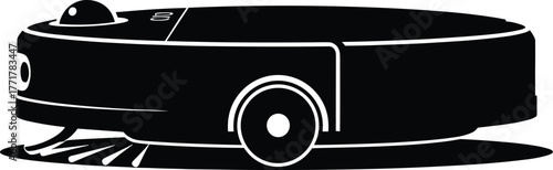 Robotic vacuum cleaner with brushes and wheels cleaning, robot, vacuum, cleaner, cleaning, home, appliance, technology, automation, autonomous, domestic, electronic, device, equipment, engineering, sm