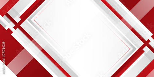 Red, white modern abstract background design.  Hi-tech red corporate abstract background. Geometric vector illustration design with curve wave lines pattern texture. banner pattern presentation bg. 