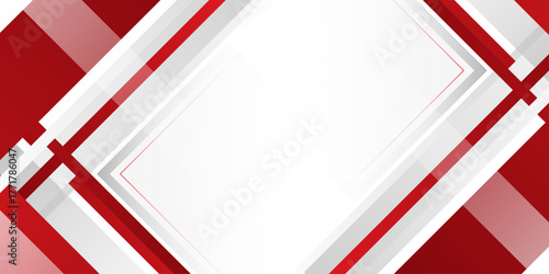 Red, white modern abstract background design.  Hi-tech red corporate abstract background. Geometric vector illustration design with curve wave lines pattern texture. banner pattern presentation bg. 