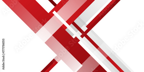 Red, white modern abstract background design.  Hi-tech red corporate abstract background. Geometric vector illustration design with curve wave lines pattern texture. banner pattern presentation bg. 