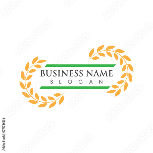 Agriculture wheat logo and symbol