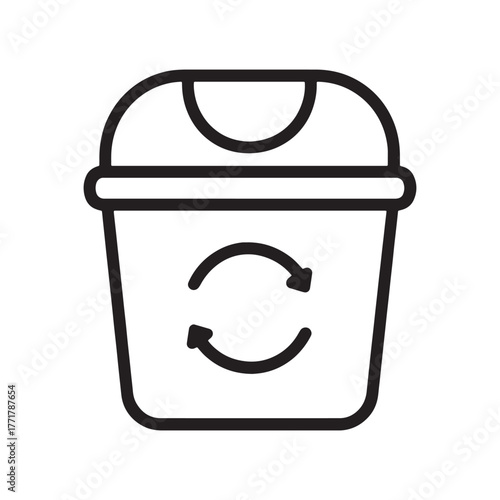 Recycling Bin or Trash Can Icon