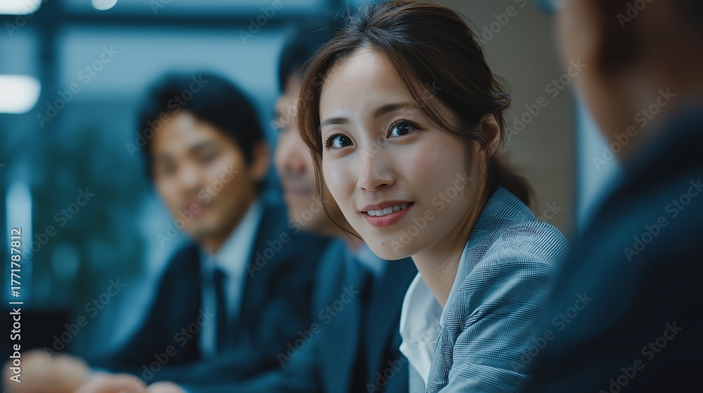 Obraz premium グローバルな会社の会議