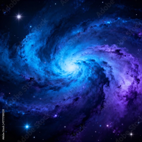 A stunning view of a colorful galaxy filled with glowing nebula clouds and shining stars. Perfect for backgrounds, science projects, and futuristic designs. High-resolution stock photo.