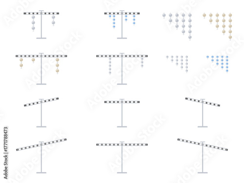 理科で使う実験用てこのイラスト素材セット