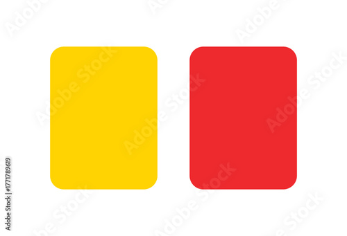 Yellow and Red football or soccer card