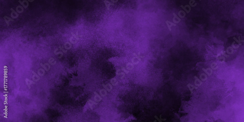 Purple background with particles. Monochrome background with neon blue smoke texture. Paper texture vintage black background.	