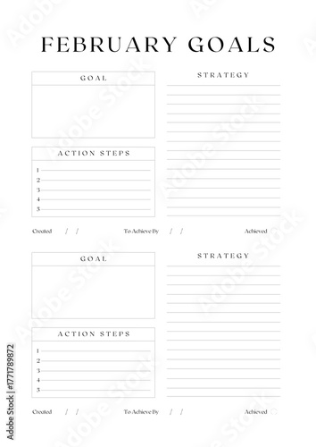 Monthly Goals Planner Template | Elegant Minimalist Productivity Planner - Monthly Goals Planner Template  (2)