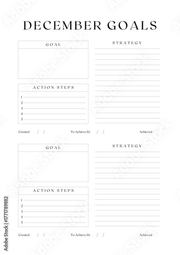 Monthly Goals Planner Template | Elegant Minimalist Productivity Planner - Monthly Goals Planner Template  (2)