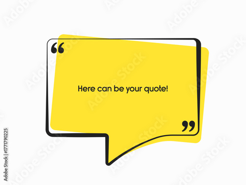 Speech bubble. Space for quote text, frame message