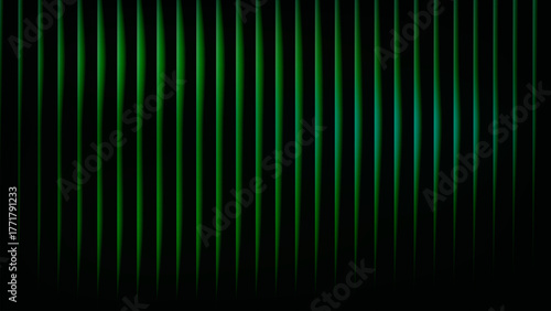 Abstract vertical green stripes digital art pattern with glitch effect modern design