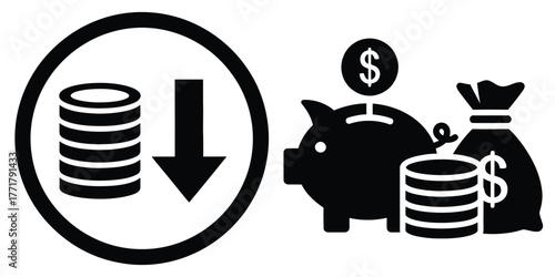 budget icon vector set