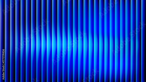 Abstract blue vertical stripes with luminous glow effect and subtle distortion