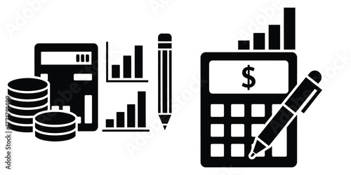 business accounting icon vector set