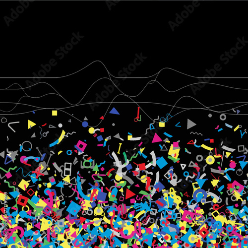 Abstract Confetti Celebration Design with Colorful Geometric Shapes