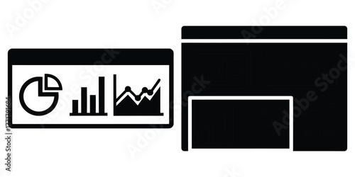 business analytics dashboard icon vector set