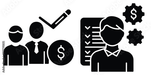 business audit icon vector set