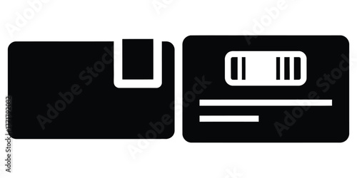 business card icon vector set
