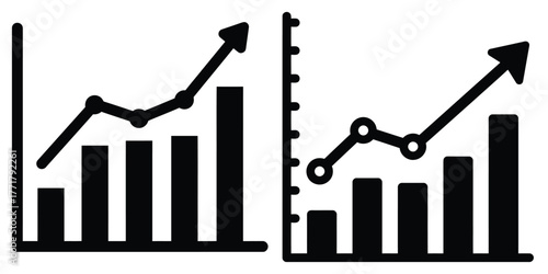 business chart icon vector set