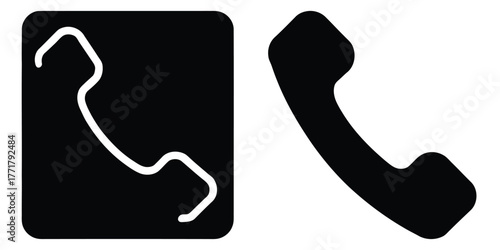 business communication call icon vector set