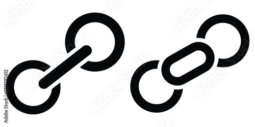 business connection link icon vector set