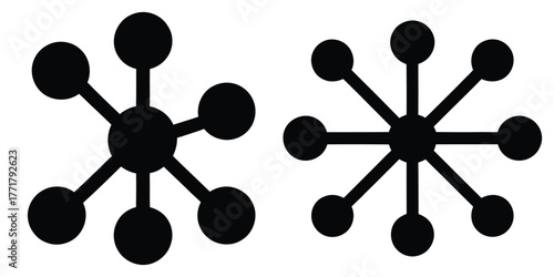 business connection network icon vector set