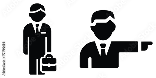 business consultant icon vector set