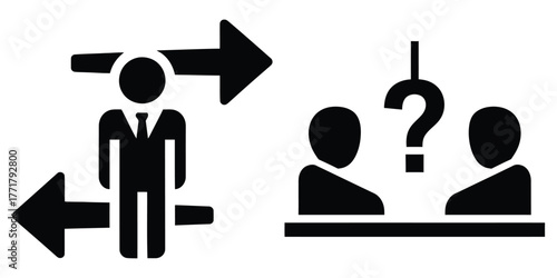 business decision icon vector set