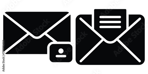 business email icon vector set