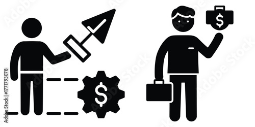 business execution icon vector set