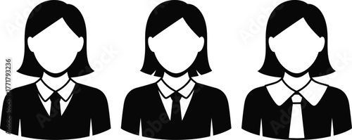 Businesswoman vector icon set professional women avatar collection