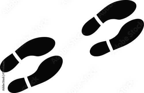 Footprints illustration black and white vector stock image art