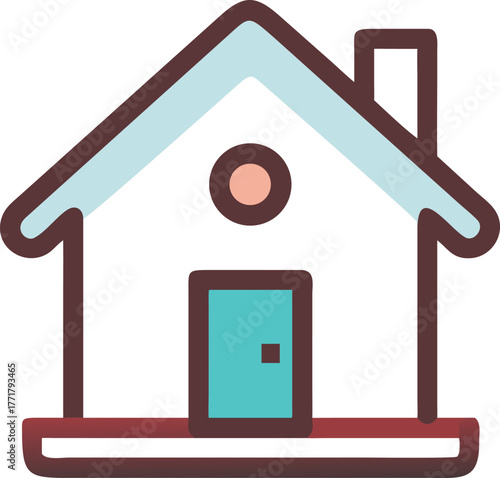Simple Home Icon Design with Warm Tones Symbolizing Comfort and Security Minimalist Architecture