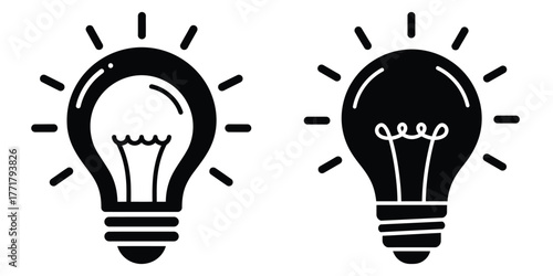 business idea bulb icon vector set