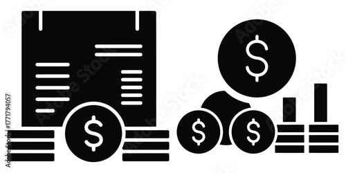 business income icon vector set