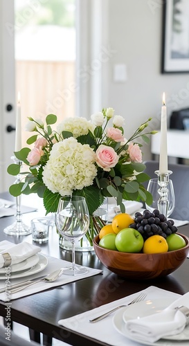 Elegant Dining Table Floral Centerpiece