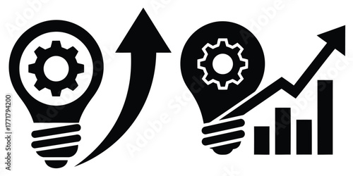 business innovation icon vector set