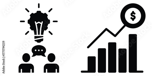 business innovation light icon vector set