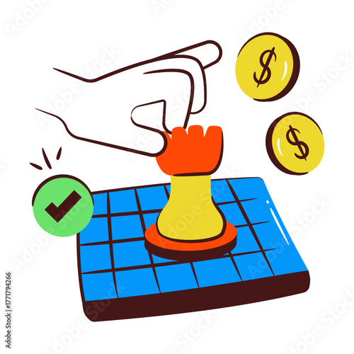 A premium download icon of financial strategy