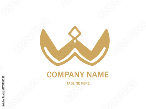 Letter w logo elegant gold Vector