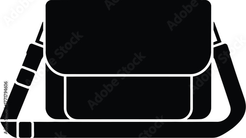 Stylish black messenger bag vector illustration design graphic