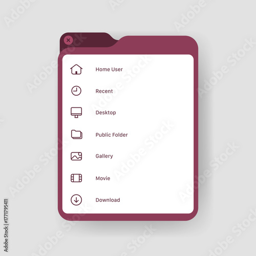 Smartphone File Explorer App User Interface Vector Illustration