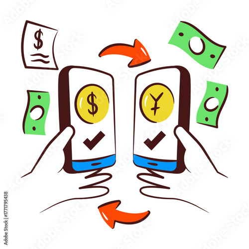 An editable design icon of currency exchange