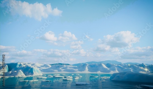 Iceberg North Pole Cold 3D Illustration