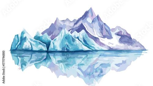 Glacier National Park. Glacier National Park hand drawn watercolor illustration