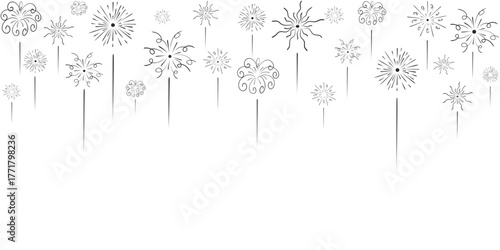 firework vector for new year background illustration