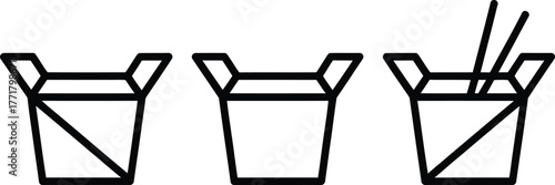 Takeout box vector illustration chinese food container design icon